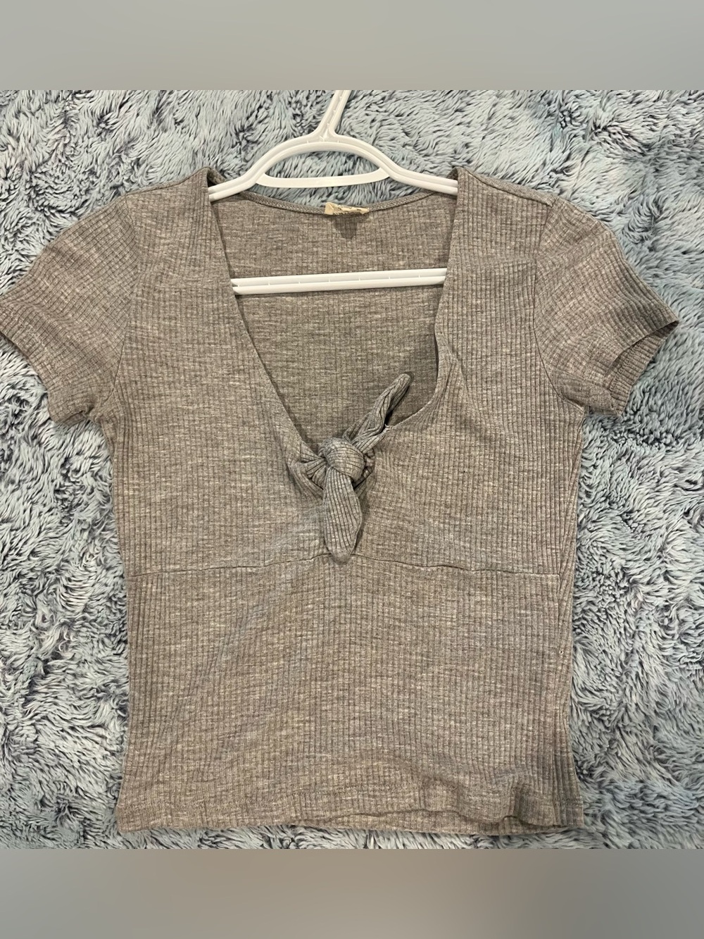Ribbed Short-Sleeve Crop Top